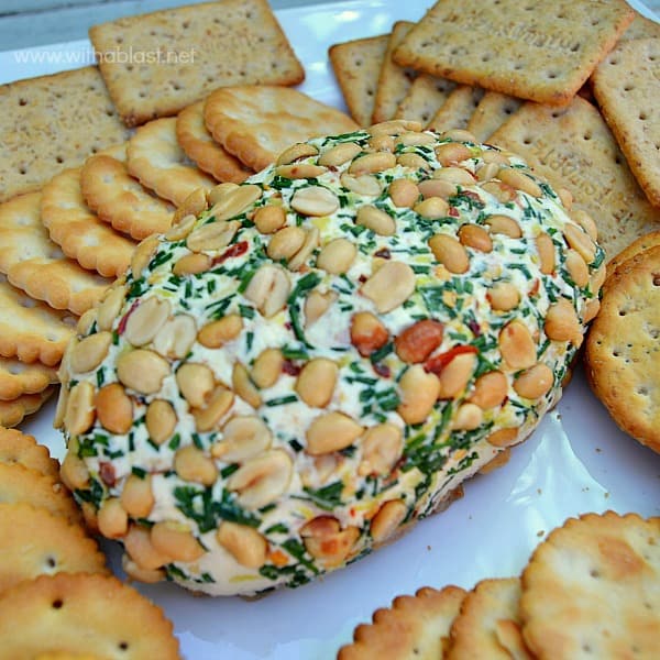 Bacon and Chives Cheese Ball ~ BEST appetizer or snack especially on Game Day or when having a party and this Cheese Ball will steal the show !