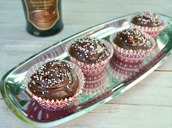 Chocolate Liqueur Cupcakes are most DIVINE ! With Chocolate Liqueur in the batter and in the Ganache-like frosting as well - perfect for special occasions 