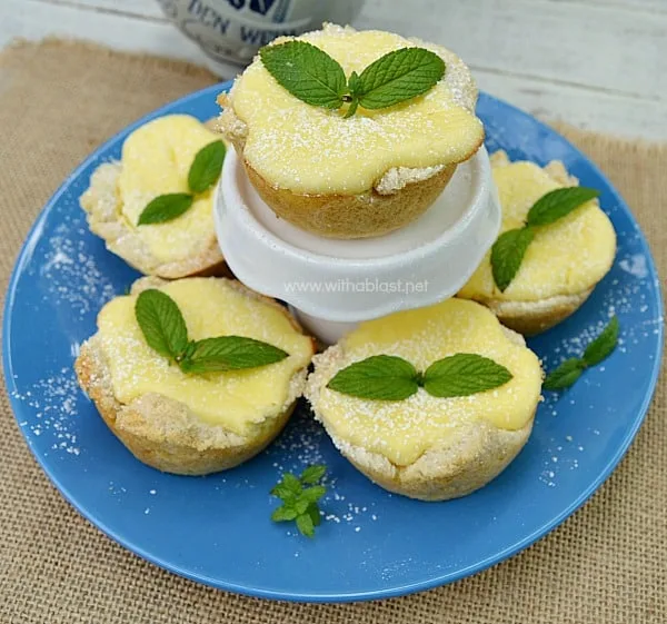 Lemon Cheesecake in Bread Bowls - Your guests will never know the crust is made from bread slices - which saves you loads of time - and the filling is zesty delicious !