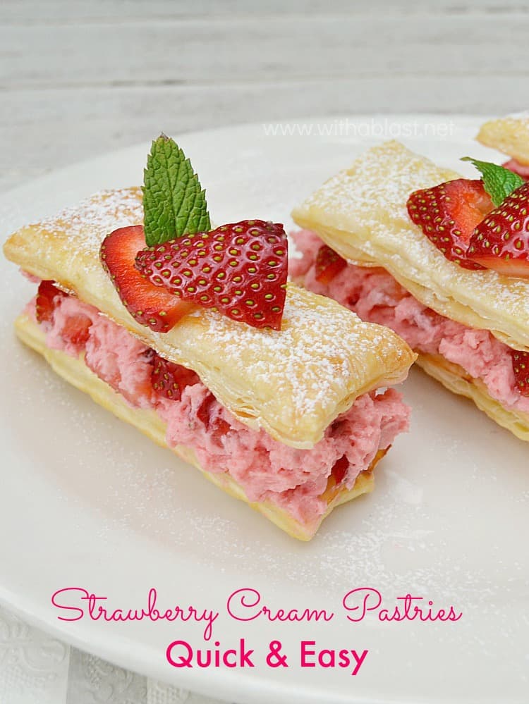 Strawberry Pastries - Valentines dessert - Dessert - Easy Dessert - Easy Pastries