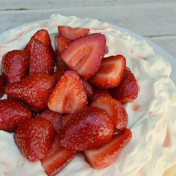 Strawberry and Cream Scone Cake is a huge scone and delicious served as a tea time treat or at brunch and most definitely perfect for Valentines Day morning