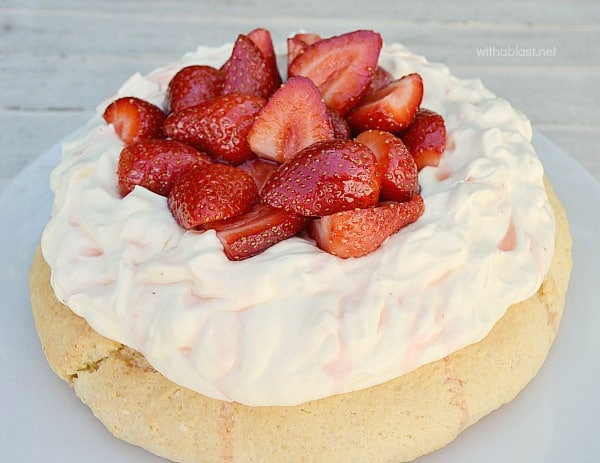 Strawberry and Cream Scone Cake is a huge scone and delicious served as a tea time treat or at brunch and most definitely perfect for Valentines Day morning