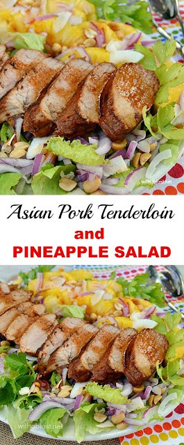 Asian marinated Pork over Pineapple Salad ! Lunch or light dinner