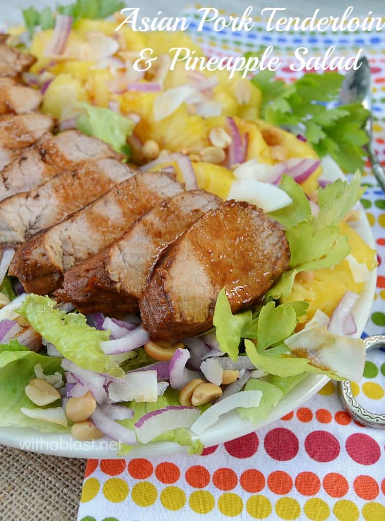 Asian marinated Pork over Pineapple Salad ! Lunch or light dinner