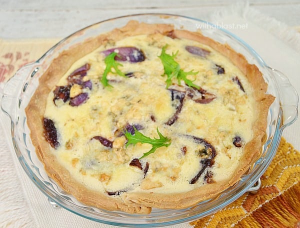 Caramelized Onion and Blue Cheese Quiche - This Quiche makes a wonderful meatless main dish, light dinner, lunch or a side dish served with just about any kind of Meat/Poultry