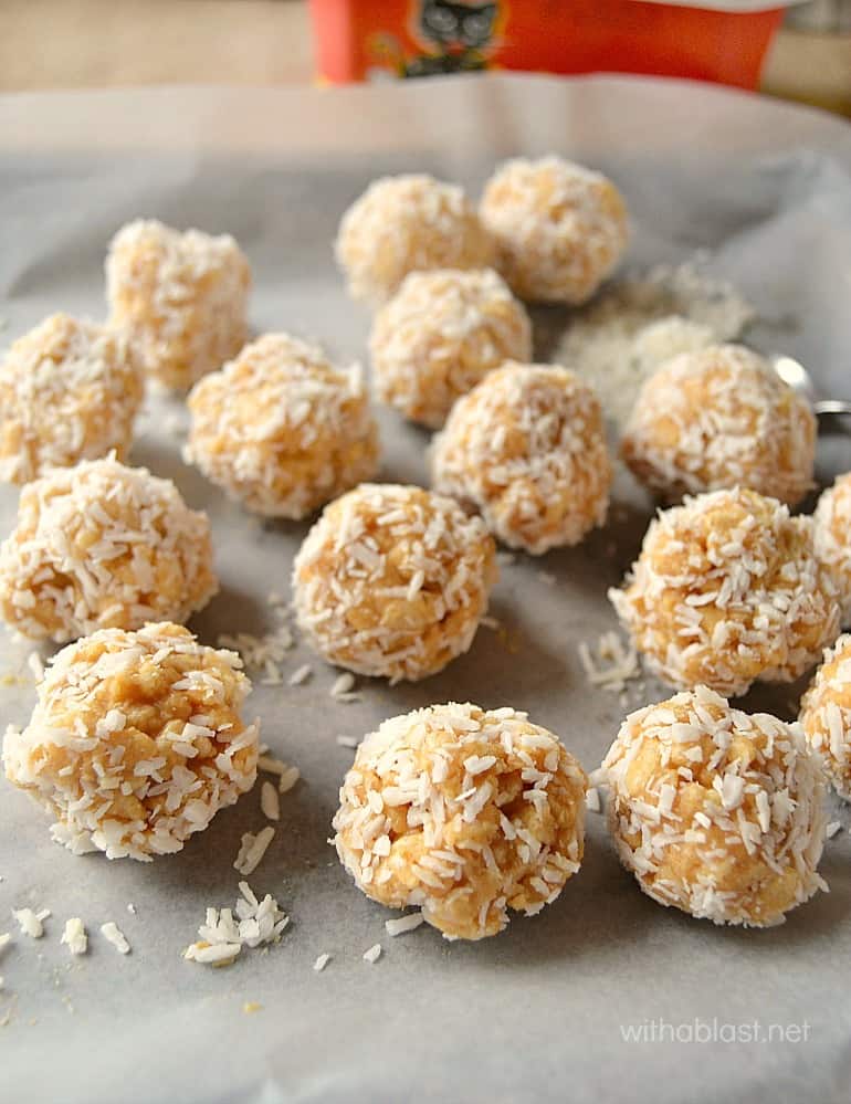 Krispie Peanut Butter Balls ~ Like Peanut Butter Cups? Then you will love this crunchy variation of Krispie Peanut Butter Balls and they are so quick & easy to make !