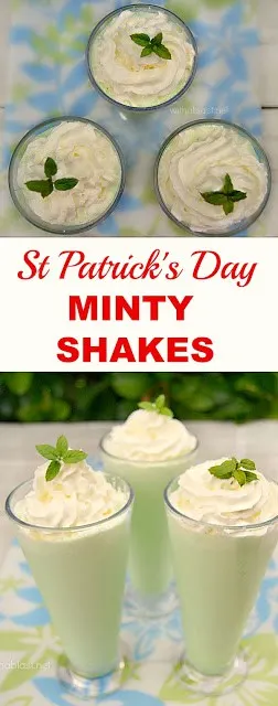 Smooth, Minty Shakes - with or without booze ! For St Patrick's Day