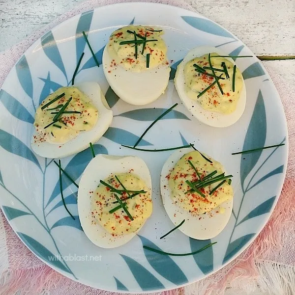 Chive Deviled Eggs (Kids' Favorite) ~ Kids (and adults!) go crazy over these Chive Deviled Eggs, which make perfect Easter appetizers or snacks