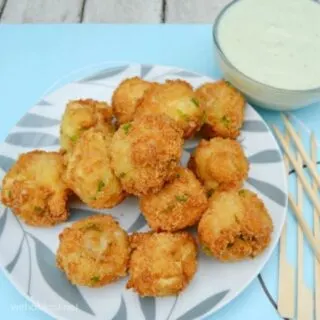 Crumbed Mushrooms with Blue Cheese Sauce