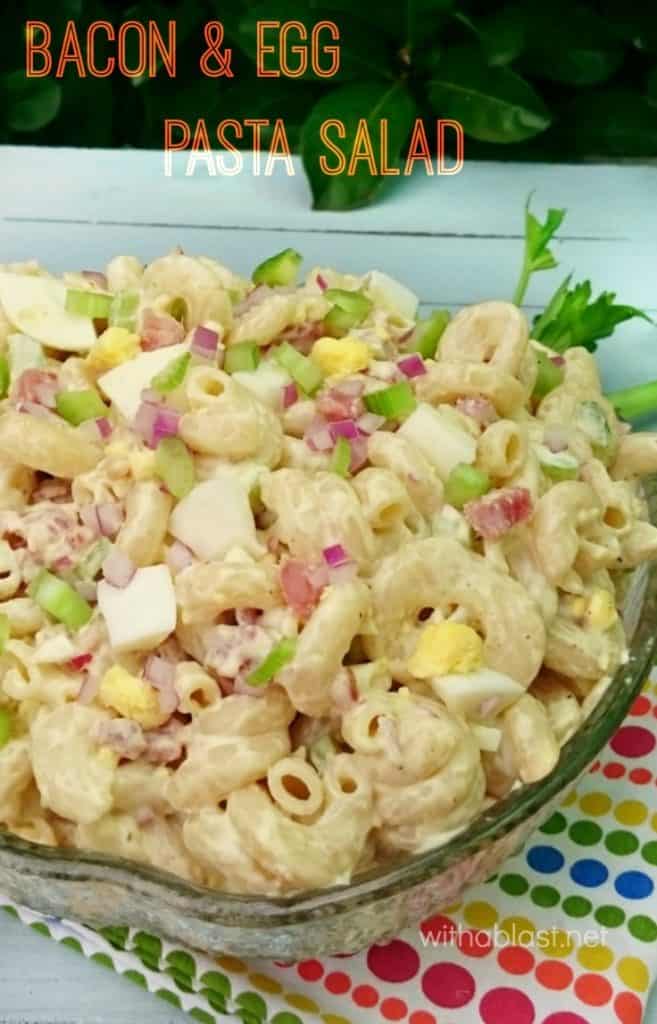 What to do with leftover *Hard boiled Eggs* ? This Bacon & Egg Pasta Salad is perfect and makes a delicious lunch or light dinner - on the table in under 30 minutes !