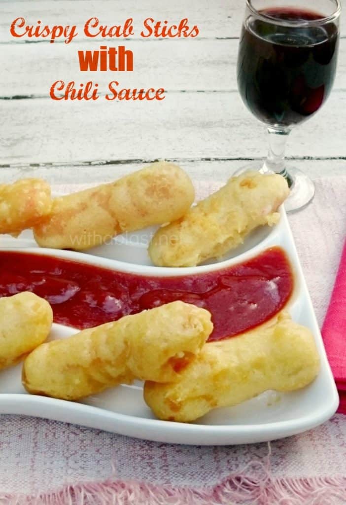 Crab Sticks in batter, fried within minutes for a delicious Appetizer or Snack and the Chili Sauce takes only 2 minutes !