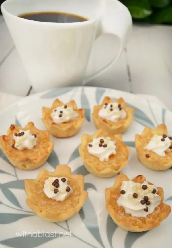 Mini Caramel Pies ~ ONLY 3 Ingredients in this gooey, delicious Caramel filling and it is ready in minutes and so versatile !