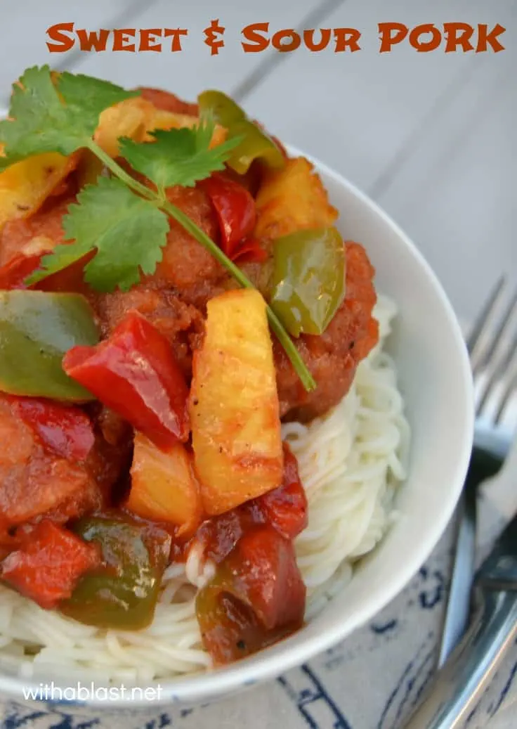 Sweet and Sour Pork is quick and easy to make at home - on the dinner table in 30 minutes and kid-friendly dish too! #Pork #SweetAndSour #Asian #QuickDinner