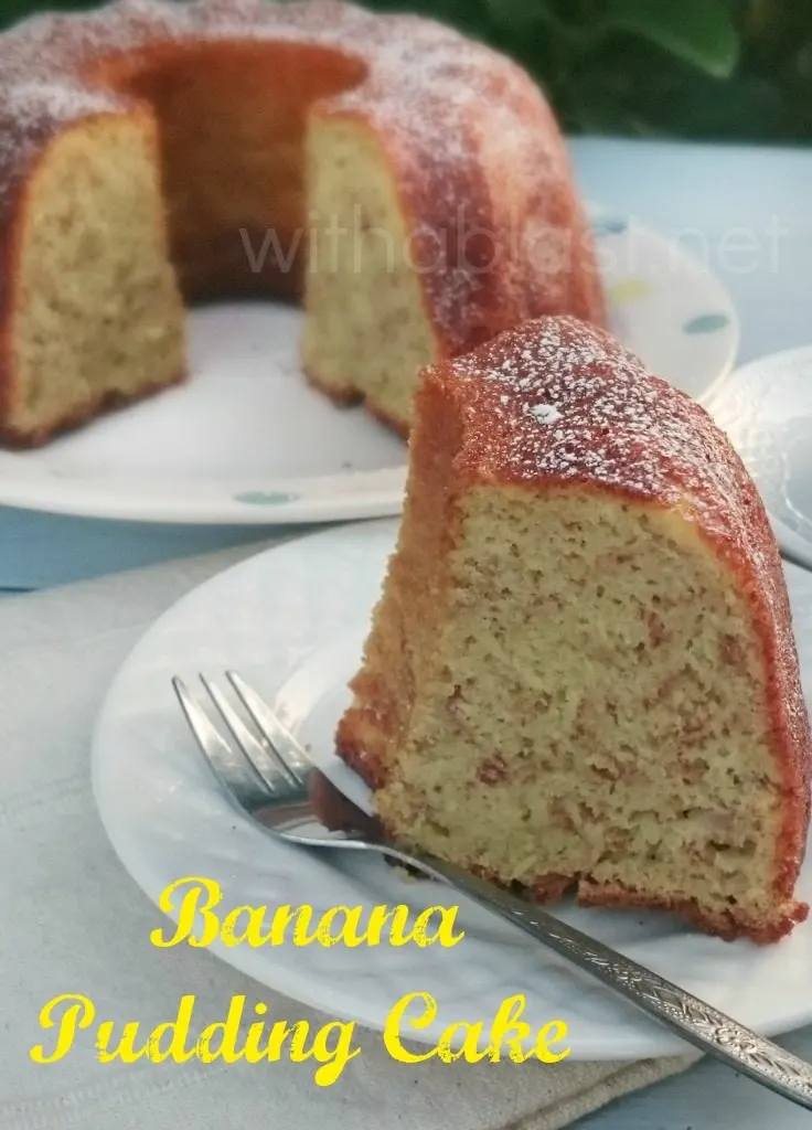 Banana Pudding Cake is so easy to make, mix and bake ! Soft, moist and can be served warm or cold which makes the cake a year round winner.