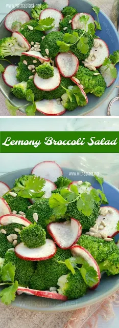 Refreshing, vibrant colors and crunch makes this Lemony Broccoli Salad a feast not only for the eye but also the taste buds {made in minutes too, or you can make it in advance!}