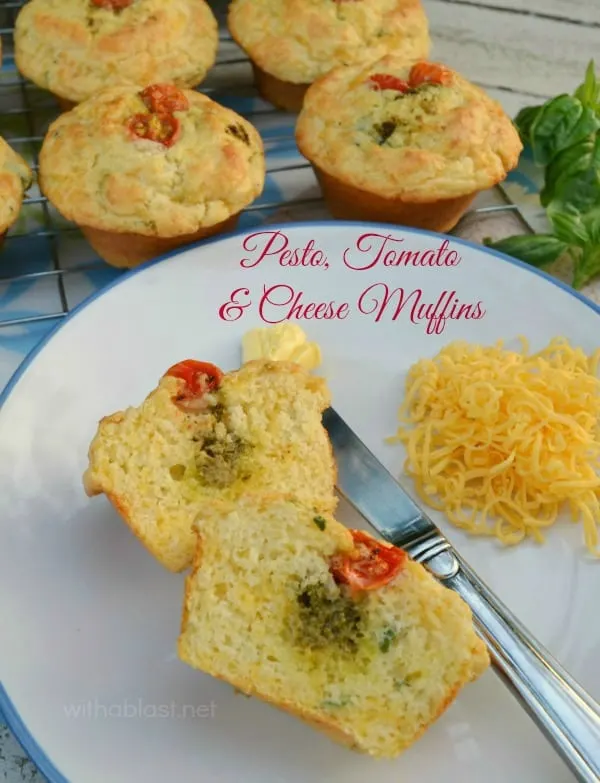 Pesto Tomato and Cheese Muffins