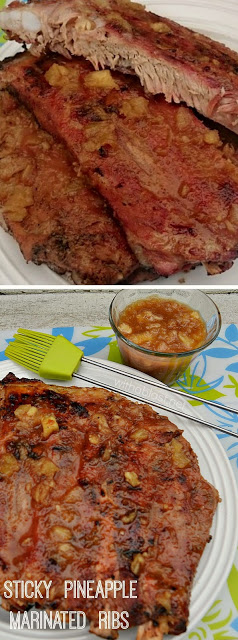 Tender, juicy and soooo sticky, delicious Pineapple Marinated Ribs ~ a must to throw on the BBQ !