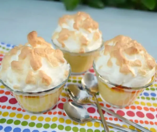 Old-Fashioned Velvet Pudding Cups (also known as Fluweel Poeding) are silky smooth with a delicious sweet layer between the pudding and the meringue - serve warm or at room temperature