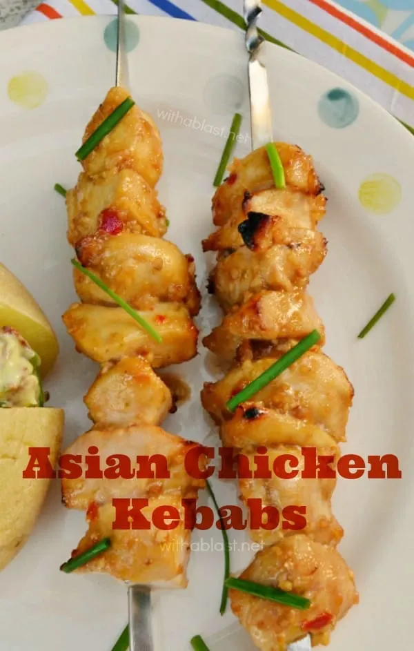 Asian Chicken Kebabs are tender, juicy and a must have recipe for your next BBQ - Quick marinade and ready to grill in 30 minutes