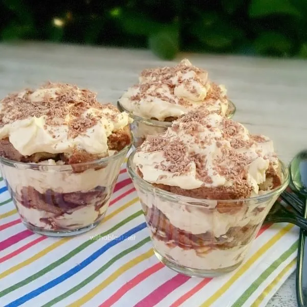 This is a must-have recipe for Tiramisu when camping ~ creamy, chocolatey and always a favorite ~ quick and easy to make with a non-alcoholic suggestion too ! This is a must-have recipe for Tiramisu when camping ~ creamy, chocolatey and always a favorite ~ quick and easy to make with a non-alcoholic suggestion too !