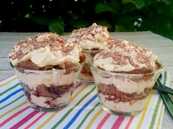 This is a must-have recipe for Tiramisu when camping ~ creamy, chocolatey and always a favorite ~ quick and easy to make with a non-alcoholic suggestion too !