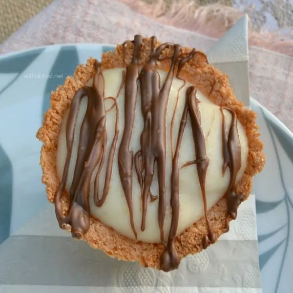 Coconut and Almond Cream Pies - a creamy Almond filling in an easy to make Coconut cup - delicious for dessert or whenever you crave a sweet treat