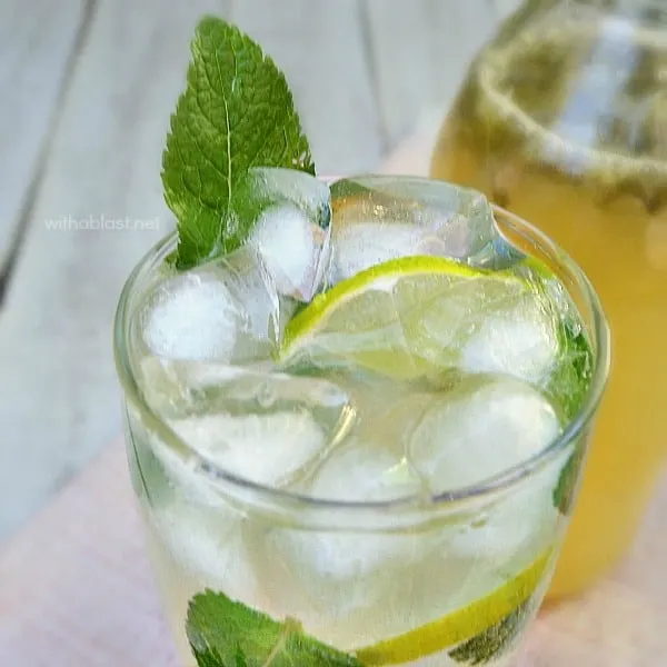 Best recipe for concentrated syrup to make your own Sparkling Mint Lemonade at home. Adults and kids love this and is always a refreshing winner