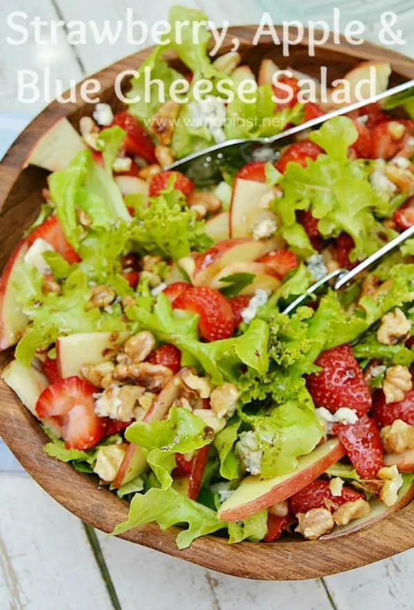 Strawberry Apple and Blue Cheese Salad