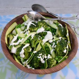 Super Greens with Creamy Feta Dressing