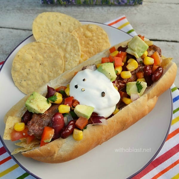 This Salsa is amazing ! And the extra bit of Nachos IN the Hotdogs add a surprising, delicious crunch - Make-Ahead Salsa which is perfect for picnics or other gatherings 