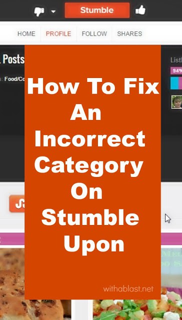 Fix An Incorrect Category On StumbleUpon
