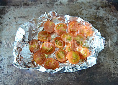 Mixed Melon and Avocado Salad {Tomatoes ready for roasting}