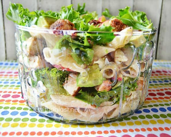 Pasta Chicken and Avocado Salad