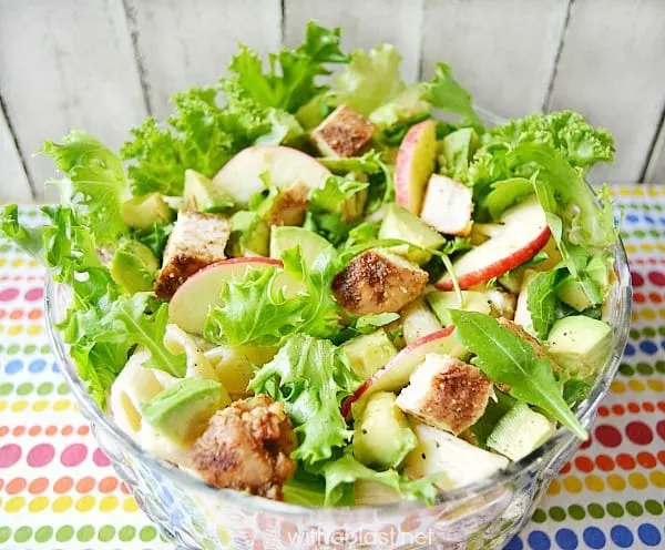 Pasta Chicken and Avocado Salad