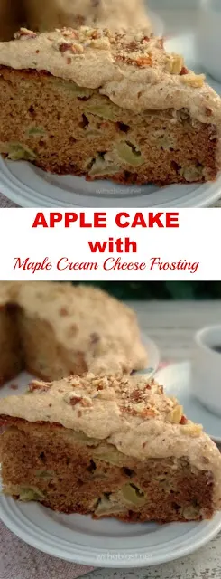 Easiest recipe for an Apple Cake with Maple Cream Cheese Frosting ~ always a Fall dessert or tea time favorite !