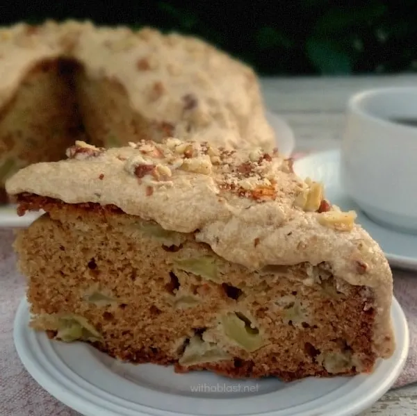 Apple cake with Maple Cream Cheese Frosting is an easy, no-fuss single layer cake and always a winner at tea time or to serve for dessert