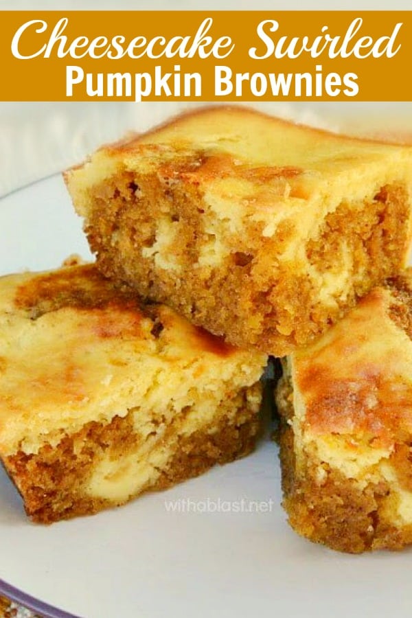 Cheesecake Swirled Pumpkin Brownies