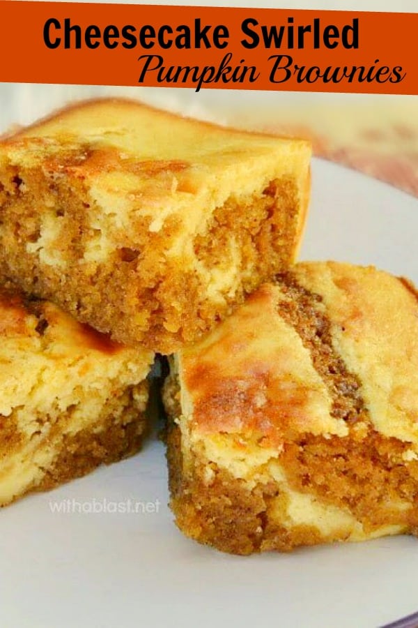 Cheesecake Swirled Pumpkin Brownies