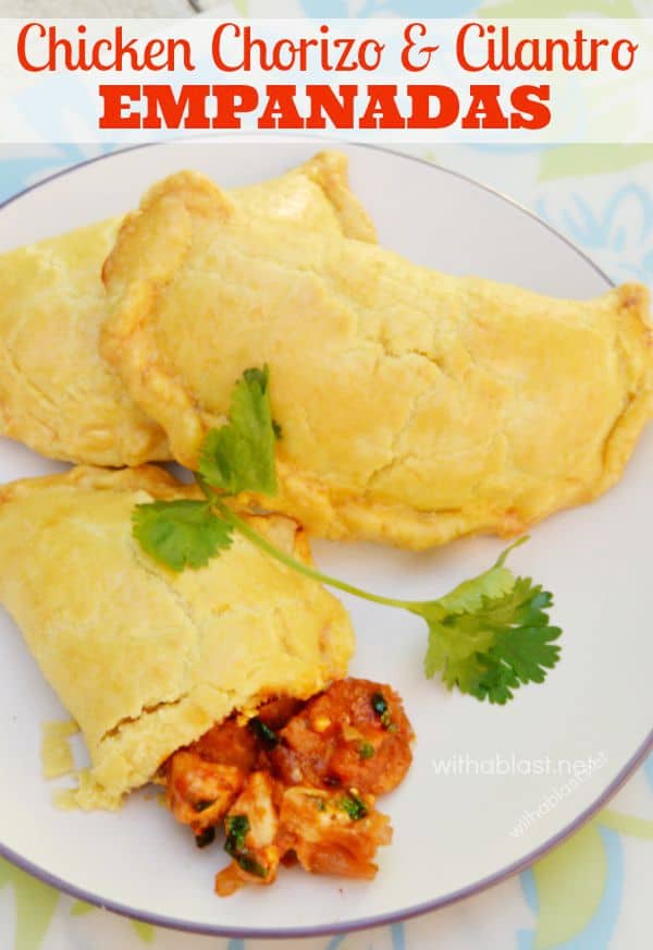 Hot or not - you gotta love these spicy Chicken Chorizo and Cilantro Empanadas - perfect for tailgating, home snacks or for entertaining