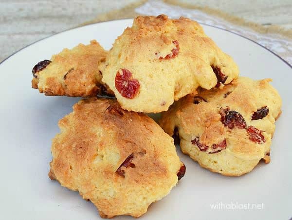 Cranberry Rock Cakes have a super soft center, with a hard, textured outer - ideal with your morning coffee, mid morning treat or a lunchbox treat. #LunchBoxTreat #TeaTimeTreat #RockCakes