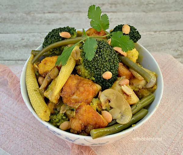 Healthy, packed with veggies Quick Chicken Curry which even the kids love ! Quick Chicken Curry