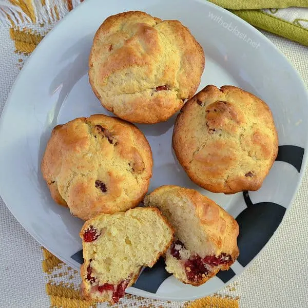 Cranberry Muffins are soft, feather light and the perfect addition to breakfast, brunch or as a lunch box treat 