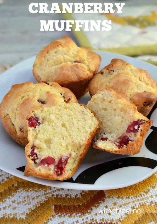 Cranberry Muffins are soft, feather light and the perfect addition to breakfast, brunch or as a lunch box treat