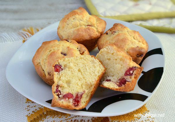 Cranberry Muffins are soft, feather light and the perfect addition to breakfast, brunch or as a lunch box treat