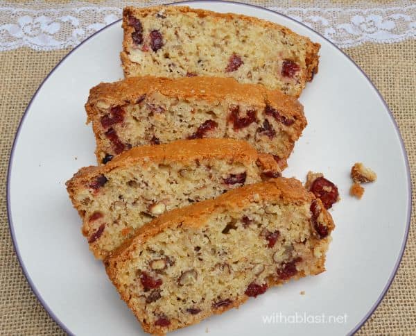 Orange Cranberry Nut Bread is soft, slightly moist and is mixed and baked quickly and easily - no-fuss recipe for a delicious quick sweet bread