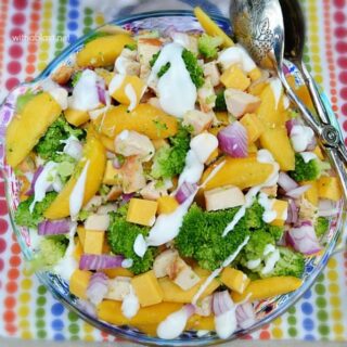 Broccoli and Peach Chicken Salad