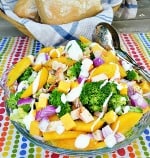 Broccoli and Peach Chicken Salad