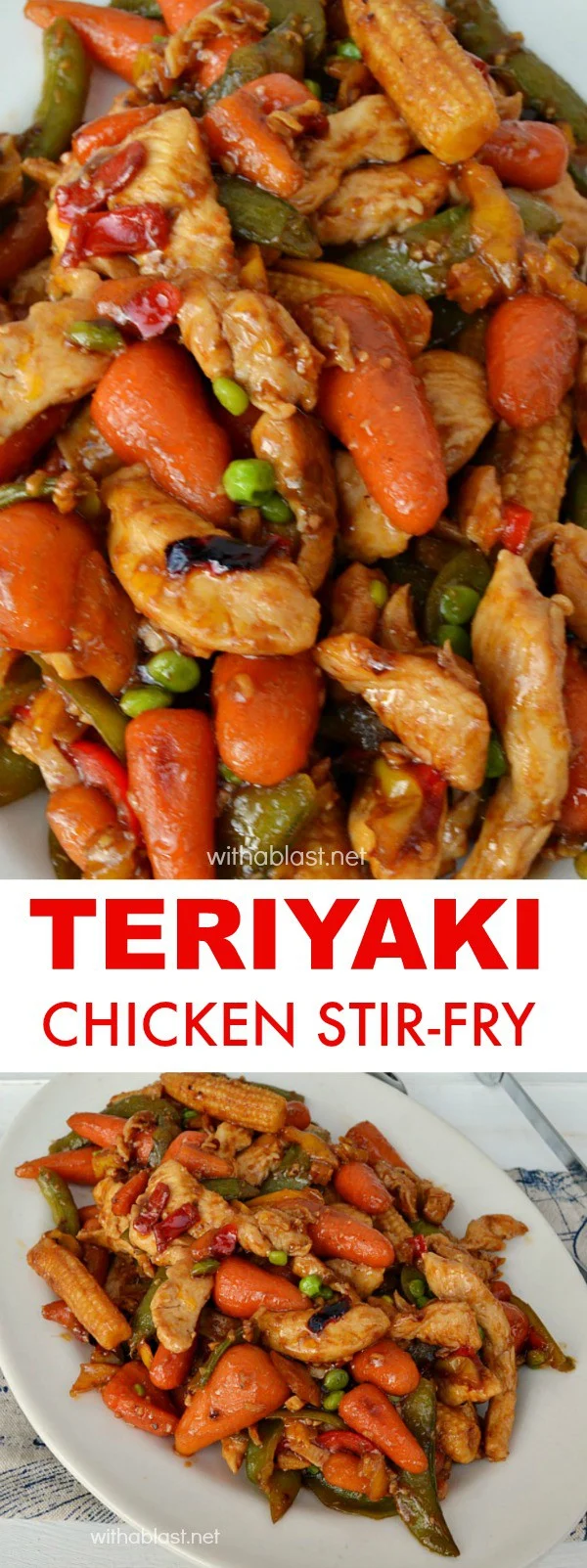 Teriyaki Chicken Stir-Fry is a quick, easy and perfect last minute dinner #ChickenRecipes #TeriyakiChicken #StirFryRecipes