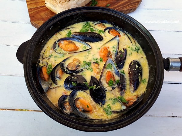 Mussels In Lemon Garlic Butter Sauce With A Blast