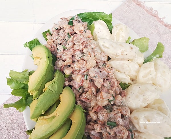 Creamy Shrimp and Bacon, served with baby Potatoes and Avocado on a bed of Lettuce makes the perfect lunch or appetizer